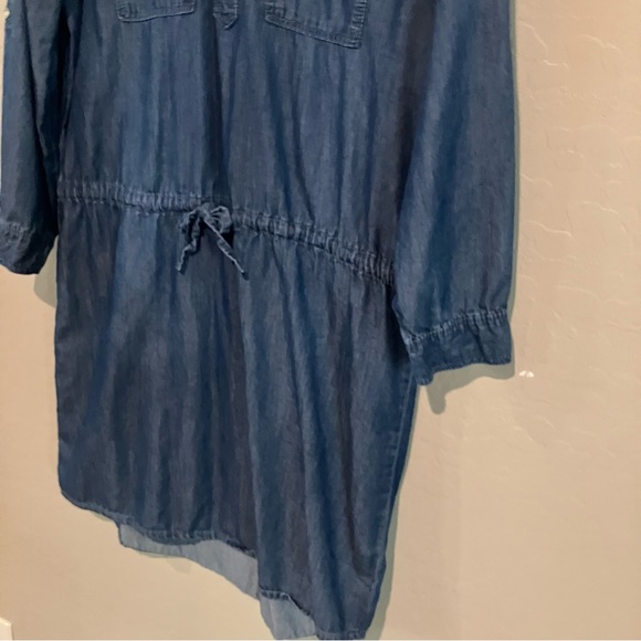 Gloria Vanderbilt Denim Dresse Indigo Chambray Shirt Blouse Dress Womens Sz S - Picture 3 of 11